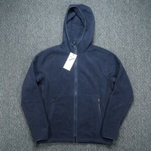 Hill City Hoodie Mens Small Blue Hydro Fleece Full Zip Pockets Hooded Jacket NWT